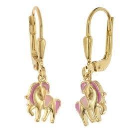 trendor 28500 Children's Horse Earrings Gold-Plated 925 Silver