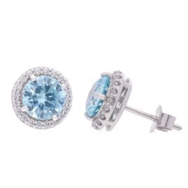 Acalee AC8793-02 Damen-Ohrringe 925 Silber Zirkonia-Ohrstecker Blau