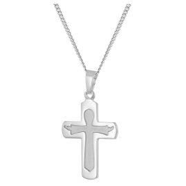 trendor 28742 Kreuz mit Halskette 925 Silber Rhodiniert