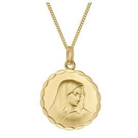 trendor 28959 Madonna Pendant 333/8K Gold With Gold-Plated Silver Chain