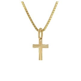 trendor 28968 Cross Pendant 333 Gold With Gold-Plated Silver Chain For Kids
