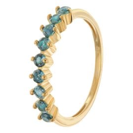 trendor 28982 Damenring Gold 333/8K mit Dunkelblauen Zirkonias