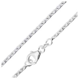 trendor 28806 Men's Necklace 925 Silver Diamond-Cut Anchor Chain 1.75 mm