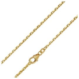 trendor 21012 Necklace Gold-Plated 925 Silver Diamond-Cut Anchor Chain 1.75 mm