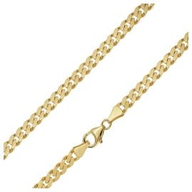 trendor 21046 Curb Chain Necklace for Women and Men Gold-Plated Silver 5.4 mm