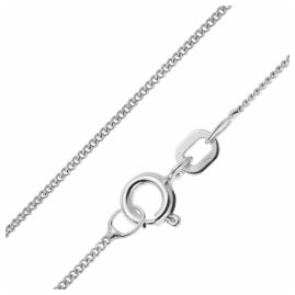 trendor 21082 Fine Curb Chain 925 Silver Rhodium-Plated Necklace 1.1 mm