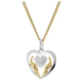 trendor 21092 Necklace With Gratitude Pendant 925 Silver Two-Colour