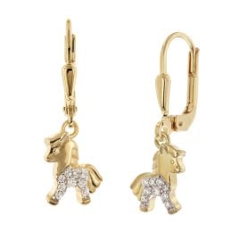 trendor 21099 Children's Drop Earrings Horse Gold-Plated 925 Silver