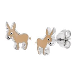 trendor 21096 Kid's Stud Earrings Donkey 925 Silver