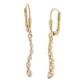 trendor 21138 Damen-Ohrringe 925 Silber Vergoldet Zirkonia Ohrhänger