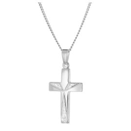 trendor 21166 Halskette mit Kreuz-Anhänger 21 mm 925 Silber
