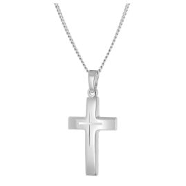 trendor 21168 Halskette mit Kreuz-Anhänger für Damen und Jugend 925 Silber