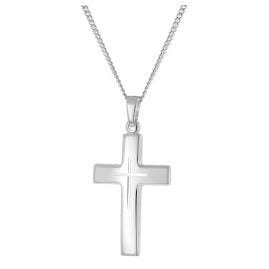 trendor 21170 Herren-Halskette mit Kreuz 925 Silber 24 mm