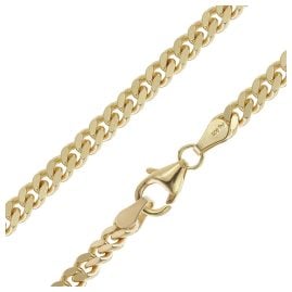 trendor 21034 Curb Chain For Women + Men Gold-Plated 925 Silver 4.1 mm