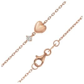 trendor 21232 Women's Necklace Pink Gold Plated 925 Sterling Silver