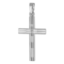 trendor 21312 Cross Pendant for Women and Men Rhodium Plated 925 Silver 24 mm