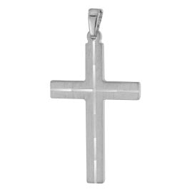 trendor 21313 Men's Cross Pendant 925 Sterling Silver Rhodium-Plated 28 mm