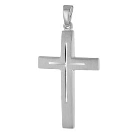 trendor 21314 Herren-Anhänger Kreuz 925 Silber Rhodiniert 28 mm