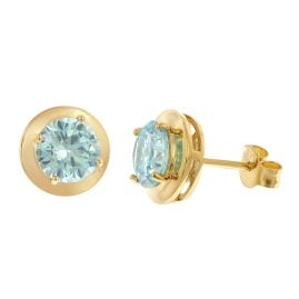 trendor 21334-03 Damen-Ohrringe 925 Silber Vergoldet Zirkonia Swiss Blau