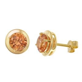 trendor 21334-17 Women's Stud Earrings Gold-Plated 925 Silver Champagne