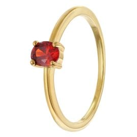 trendor 21370-08 Damenring 333 Gold (8k) Ovaler Zirkonia Rot