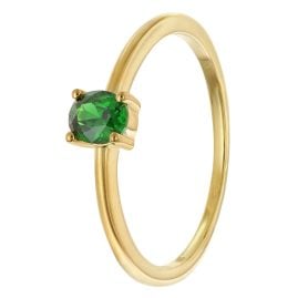 trendor 21370-11 Damenring 333 Gold (8k) Ovaler Zirkonia Grün