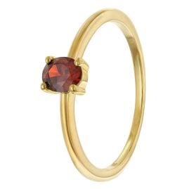 trendor 21370-16 Damenring 333 Gold (8k) Ovaler Zirkonia Granatrot