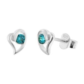 trendor 21404-04 Damen Ohrringe 925 Silber Ohrstecker Zirkonia London-Blau