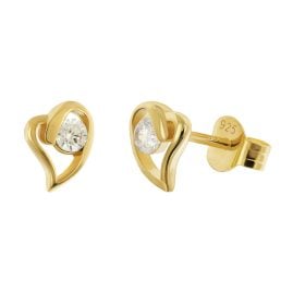 trendor 21412-01 Damenohrstecker 925 Silber Vergoldet Zirkonia