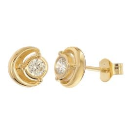 trendor 21430-01 Damen Ohrringe 925 Silber Vergoldet Zirkonia Ohrstecker