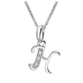 trendor 21240-H Halskette Mit Buchstaben H Anhänger 925 Silber Rhodiniert