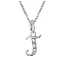 trendor 21240-J Halskette Mit Buchstaben J Anhänger 925 Silber Rhodiniert