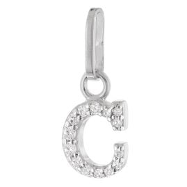 trendor 21270-C Letter C Pendant Rhodium Plated 925 Silver