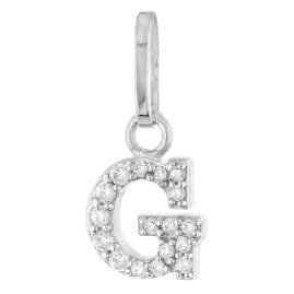 trendor 21270-G Letter G Pendant Rhodium Plated 925 Silver