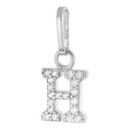 trendor 21270-H Letter H Pendant Rhodium Plated 925 Silver