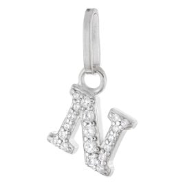 trendor 21270-N Letter N Pendant Rhodium Plated 925 Silver