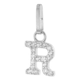 trendor 21270-R Letter R Pendant Rhodium Plated 925 Silver