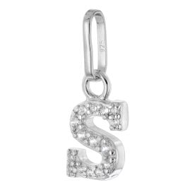 trendor 21270-S Letter S Pendant Rhodium Plated 925 Silver