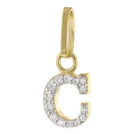 trendor 21284-C Buchstaben-Anhänger C 925 Silber Vergoldet