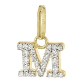 trendor 21284-M Buchstaben-Anhänger M 925 Silber Vergoldet