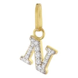 trendor 21284-N Buchstaben-Anhänger N 925 Silber Vergoldet