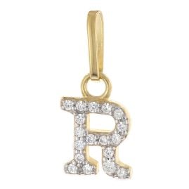 trendor 21284-R Buchstaben-Anhänger R 925 Silber Vergoldet