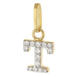 trendor 21284-T Buchstaben-Anhänger T 925 Silber Vergoldet