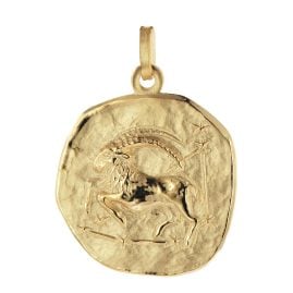 trendor 21300-01 Anhänger Steinbock Sternzeichen 925 Silber Vergoldet ⌀ 20 mm