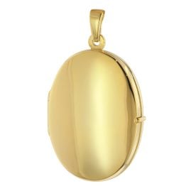 trendor 21555 Locket Pendant Oval Gold Plated 925 Sterling Silver 26 x 19 mm