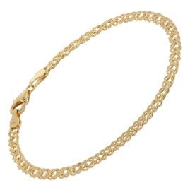 trendor 21038 Bracelet Gold Plated 925 Sterling Silver Twin Curb Link 3.9 mm