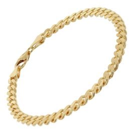 trendor 21044 Herren-Armband 925 Silber Goldplattiert Panzerarmband 5,4 mm