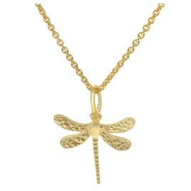 trendor 21564 Damen-Halskette mit Anhänger Libelle 925 Silber Vergoldet
