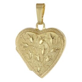 trendor 21569 Herz-Medaillon Anhänger 925 Silber Vergoldet