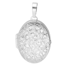 trendor 21571 Locket Pendant 925 Sterling Silver Oval Size 31 x 23 mm
